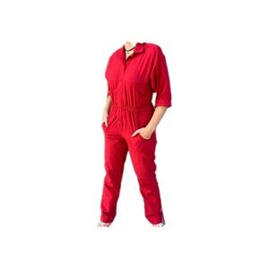 Dee of California Vintage Red Jumpsuit  70s 80s Boho Festival One-Piece Sz 13/14
